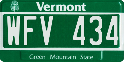 VT license plate WFV434