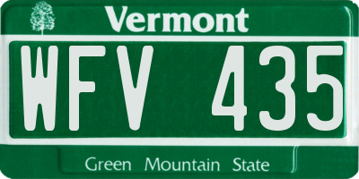 VT license plate WFV435