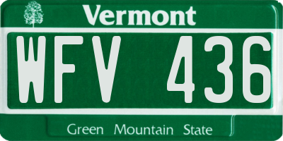 VT license plate WFV436