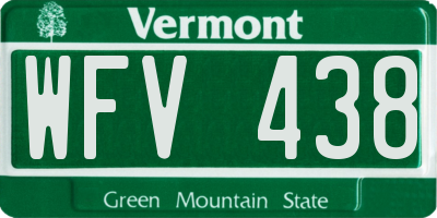 VT license plate WFV438