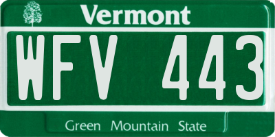 VT license plate WFV443