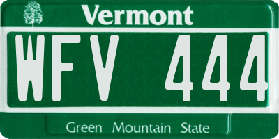 VT license plate WFV444