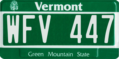 VT license plate WFV447