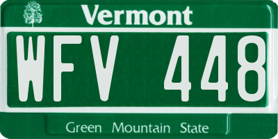 VT license plate WFV448