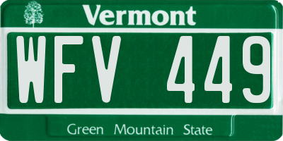VT license plate WFV449