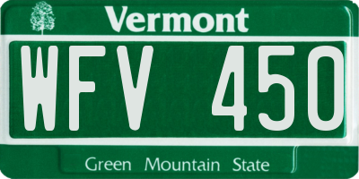 VT license plate WFV450