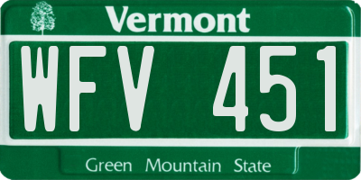 VT license plate WFV451