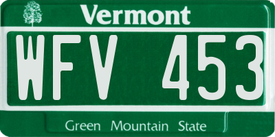 VT license plate WFV453
