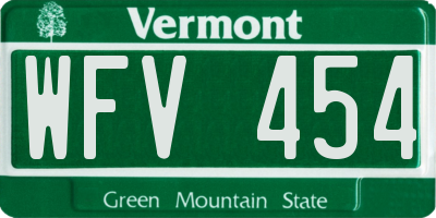 VT license plate WFV454