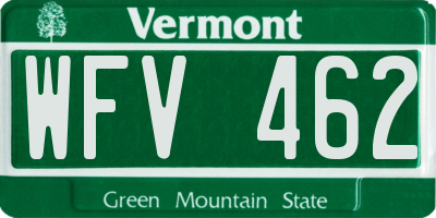 VT license plate WFV462