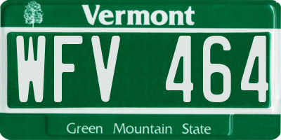 VT license plate WFV464