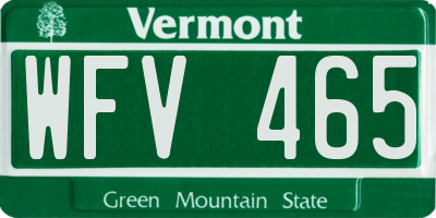 VT license plate WFV465