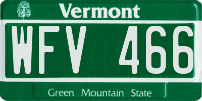 VT license plate WFV466