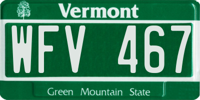 VT license plate WFV467