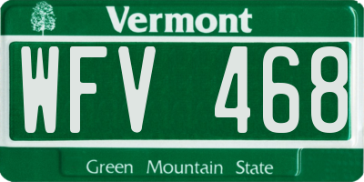 VT license plate WFV468
