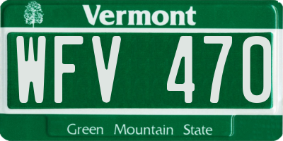 VT license plate WFV470