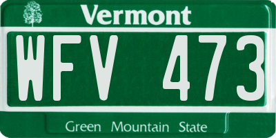 VT license plate WFV473