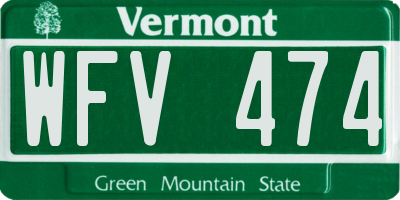 VT license plate WFV474