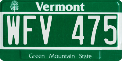 VT license plate WFV475