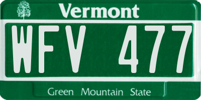 VT license plate WFV477