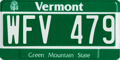 VT license plate WFV479