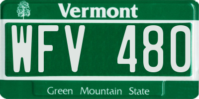 VT license plate WFV480