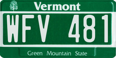 VT license plate WFV481