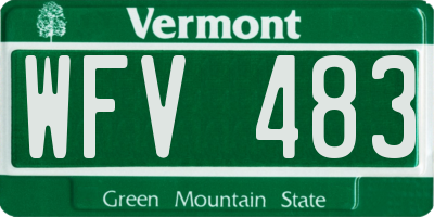 VT license plate WFV483