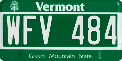 VT license plate WFV484