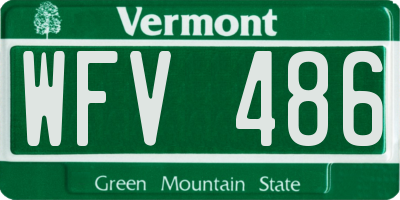 VT license plate WFV486
