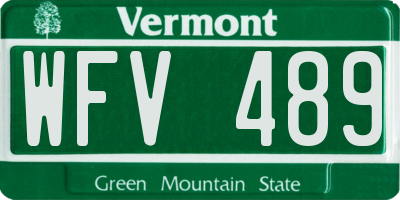 VT license plate WFV489