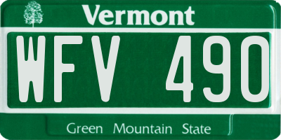 VT license plate WFV490