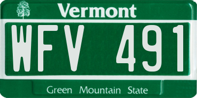 VT license plate WFV491