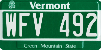 VT license plate WFV492