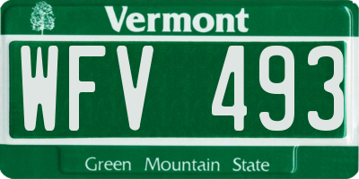VT license plate WFV493