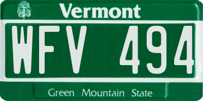 VT license plate WFV494