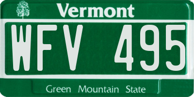 VT license plate WFV495