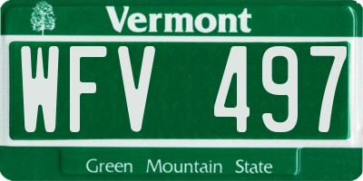 VT license plate WFV497