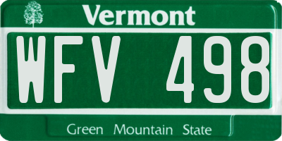 VT license plate WFV498