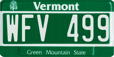 VT license plate WFV499