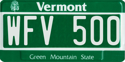 VT license plate WFV500