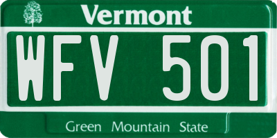 VT license plate WFV501