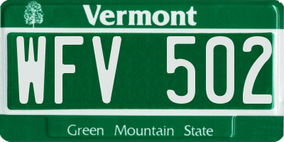 VT license plate WFV502