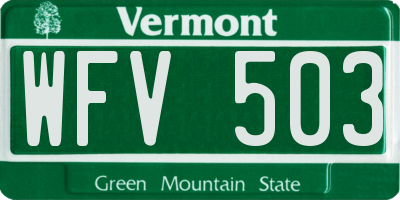 VT license plate WFV503