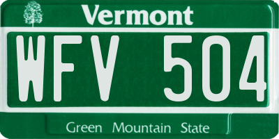 VT license plate WFV504