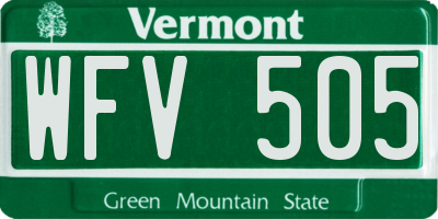 VT license plate WFV505