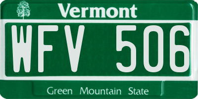 VT license plate WFV506