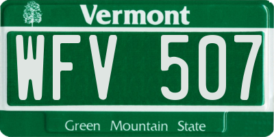 VT license plate WFV507