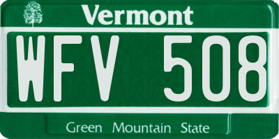VT license plate WFV508