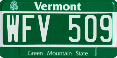 VT license plate WFV509